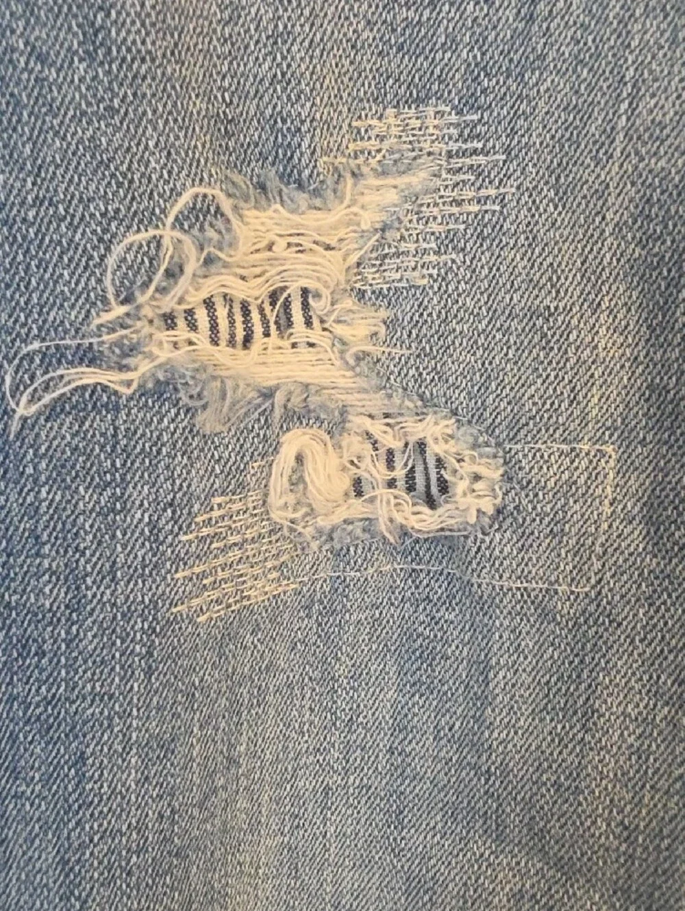 White House Black Market The Straight Distressed Cropped Blue Jeans